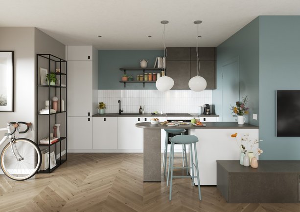 Cuisine moderne blanche