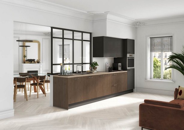 Cuisine bois et noir